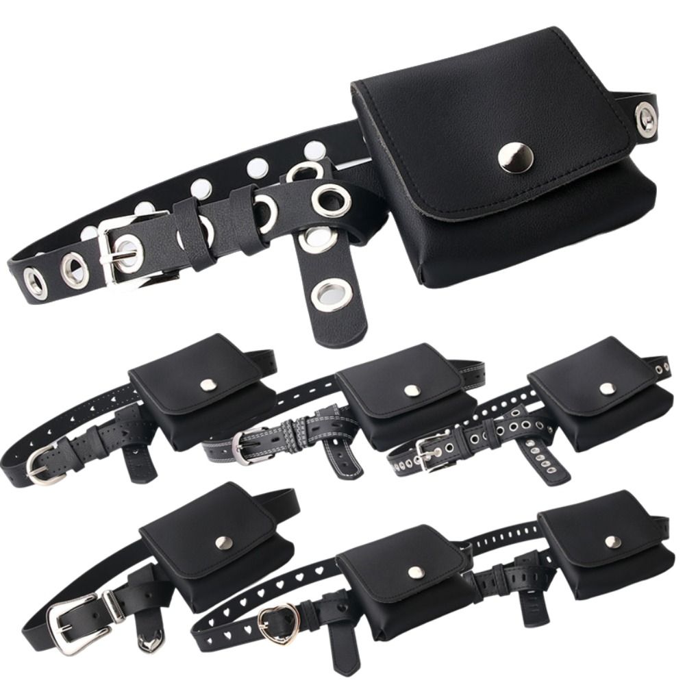 Belt Bag Leather Wide - 선물용 PU 가죽 여성 허리 가방