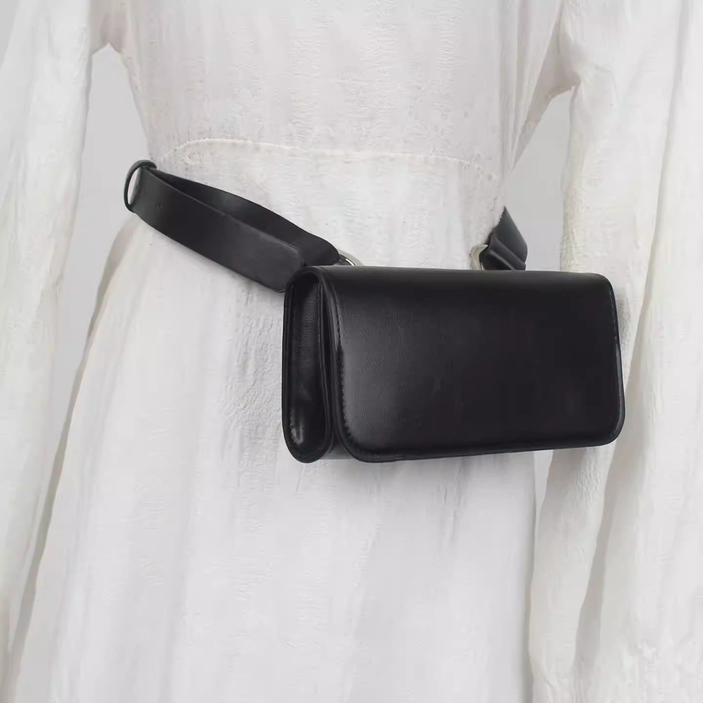 Belt Bag Leather Wide - PU 가죽 가방 벨트 남성 여성