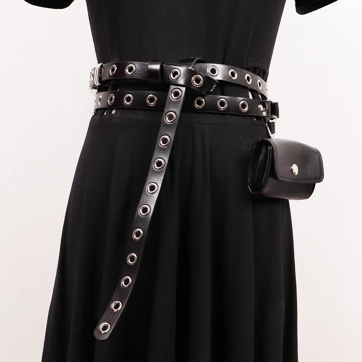 Belt Bag Leather Wide - 여성 런웨이 패션 정품 가죽 블랙