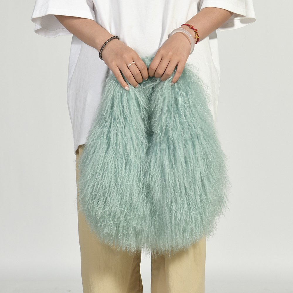Half Moon Bag Suede - Jxwatcher 리얼 몽골리안 양털 가방 여성용