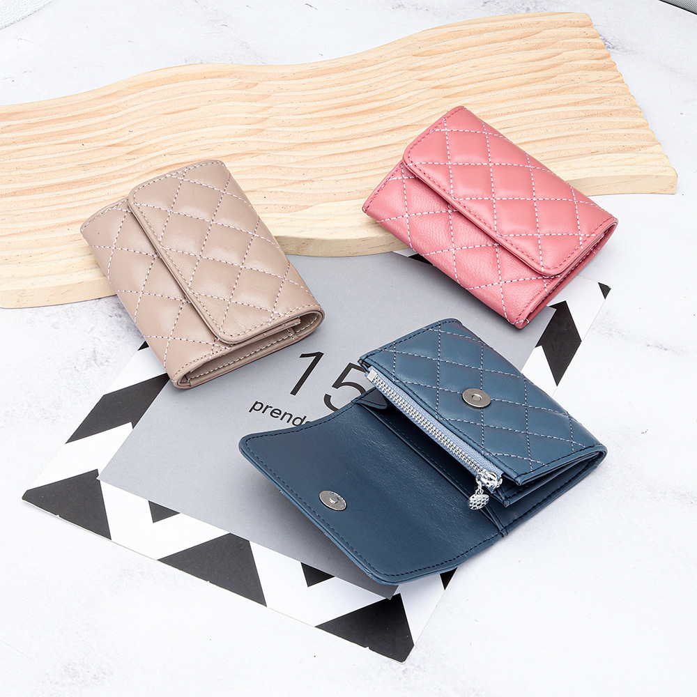 Luxury Bags Names - 양가죽 퀼팅 카드 홀더 여성용 반지갑