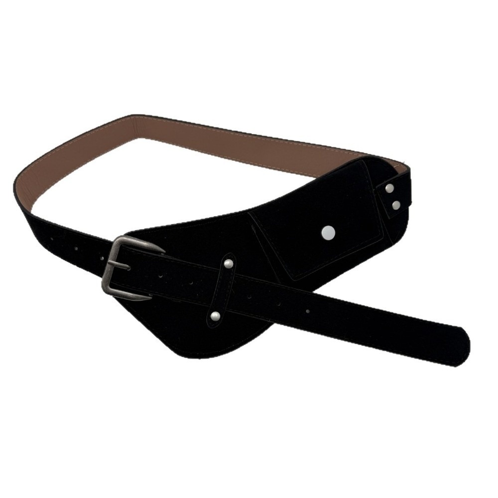 Belt Bag Leather Wide - 패션 PU 핀 버클 허리띠 합금