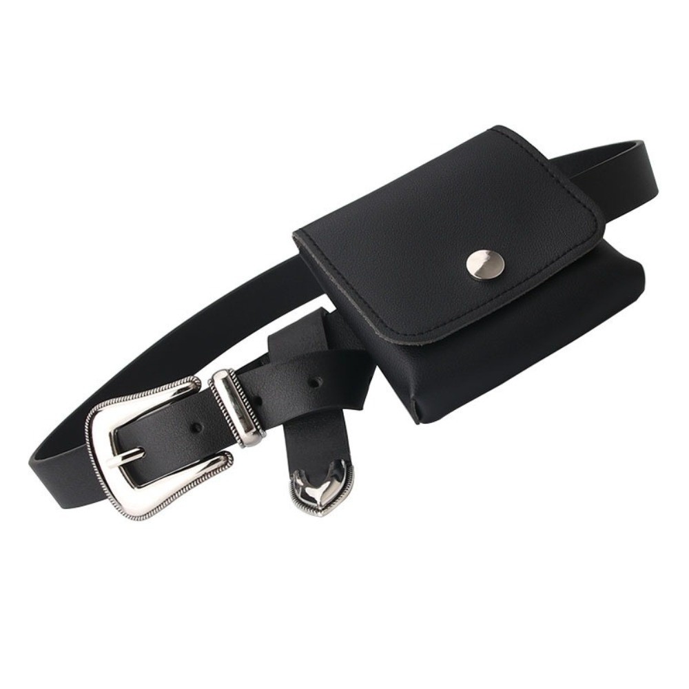 Belt Bag Leather Wide - 선물용 PU 가죽 여성 허리 가방