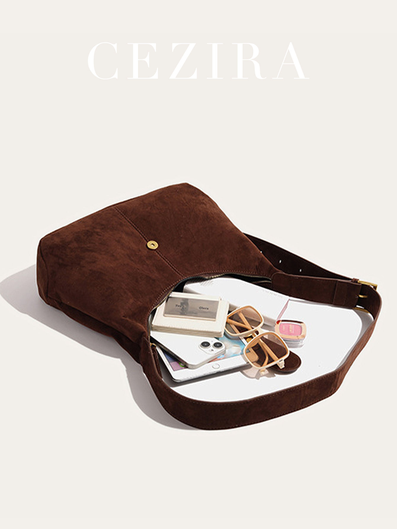 여성을위한 빈티지 스타일 가짜 스웨이드 패브릭 호보 백 - Half Moon Bag Suede 리뷰 및 가격