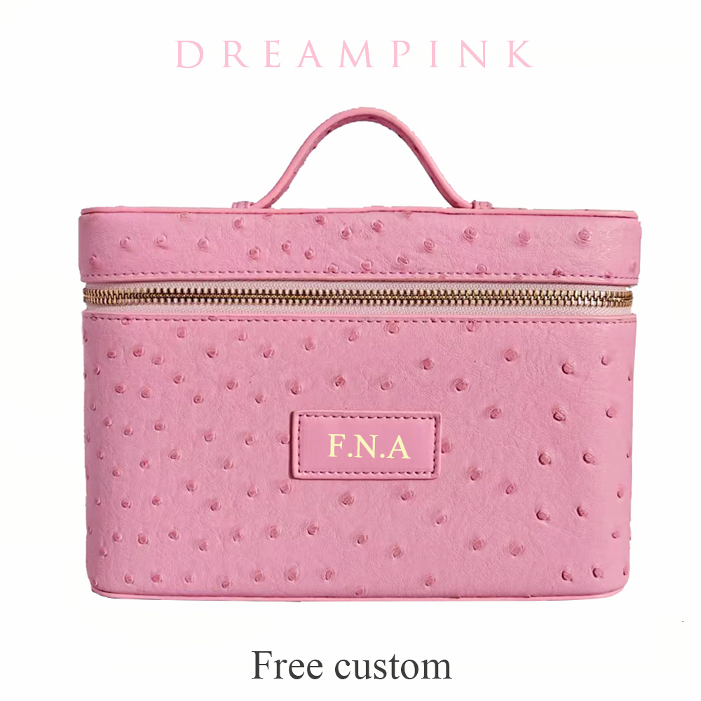 럭셔리 타조 모조 가죽 여성 메이크업 화장품 가방, 맞 - Luxury Bags Names 리뷰 및 가격