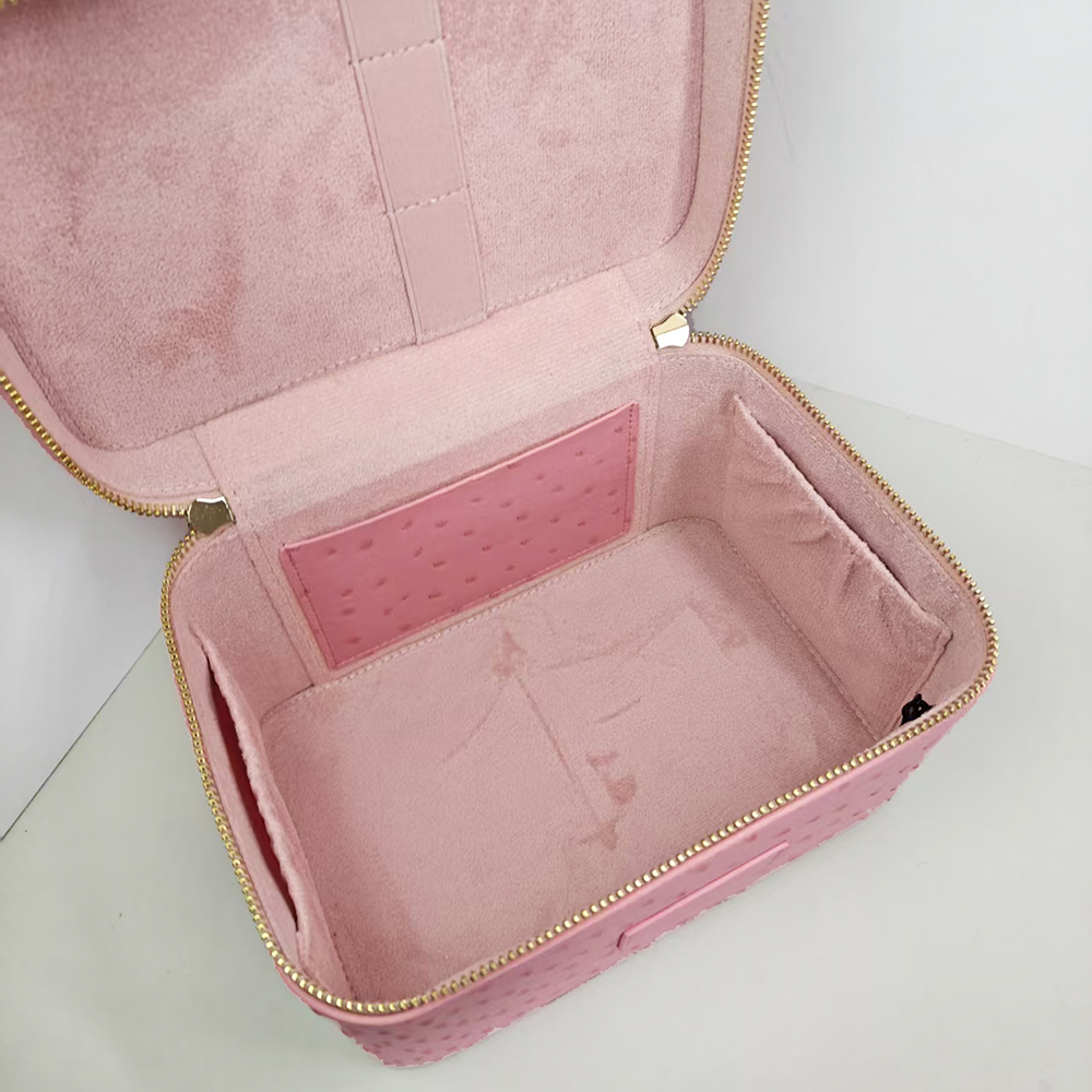 럭셔리 타조 모조 가죽 여성 메이크업 화장품 가방, 맞 - Luxury Bags Names 리뷰 및 가격