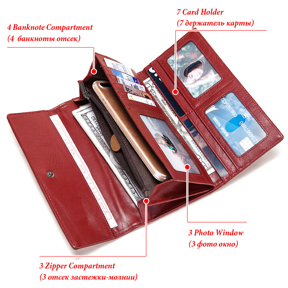 HUMERPAUL 패션 여성 정품 가죽 지갑 RFID  - Luxury Bags Photos 리뷰 및 가격