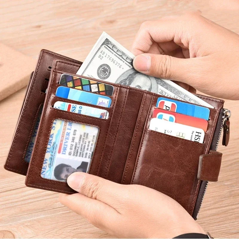 남성용 럭셔리 가죽 동전 지갑, RFID 차단 남자 지 - Luxury Bags Photos 리뷰 및 가격