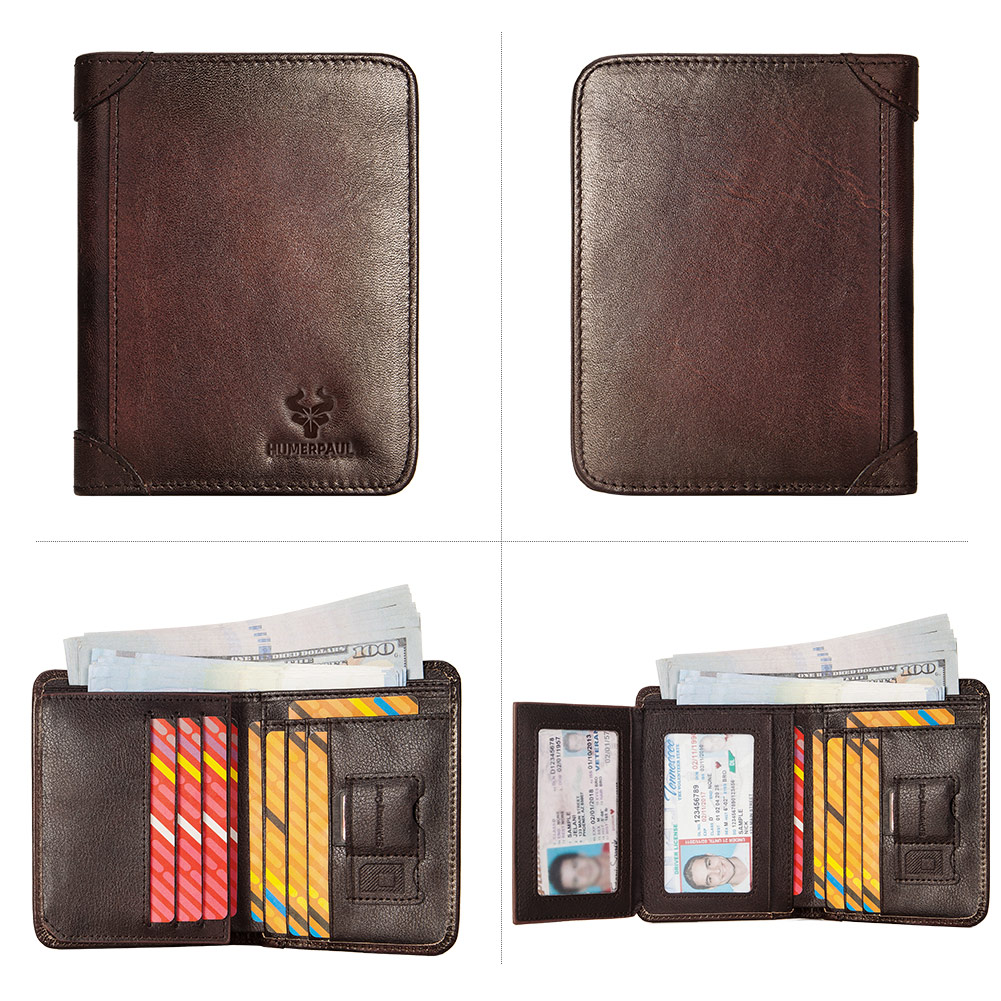 남성용 정품 가죽 지갑, RFID 차단 카드홀더 ID  - Luxury Bags Photos 리뷰 및 가격