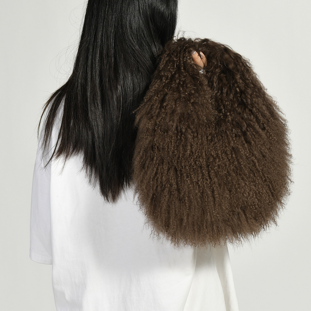 Jxwatcher 리얼 몽골리안 양털 가방 여성용 겨울 - Half Moon Bag Suede 리뷰 및 가격