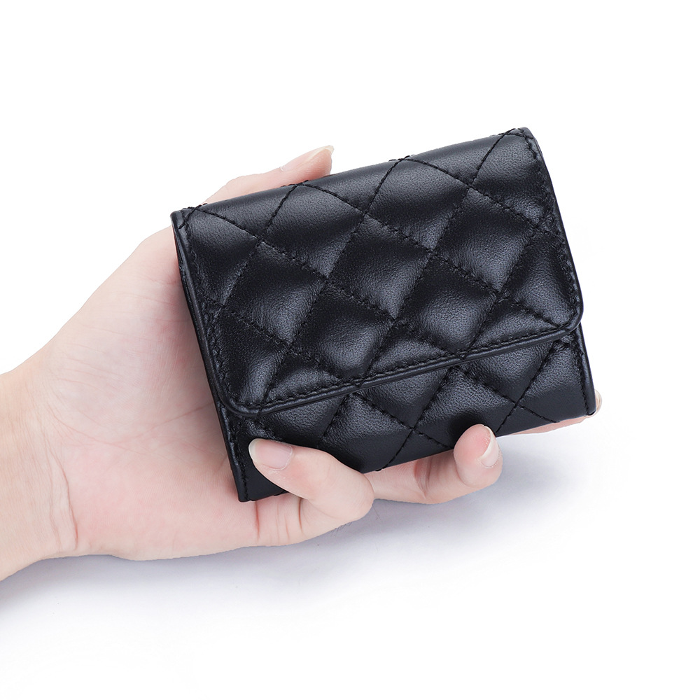 양가죽 퀼팅 카드 홀더 여성용 반지갑 가죽 은행 신용  - Luxury Bags Names 리뷰 및 가격