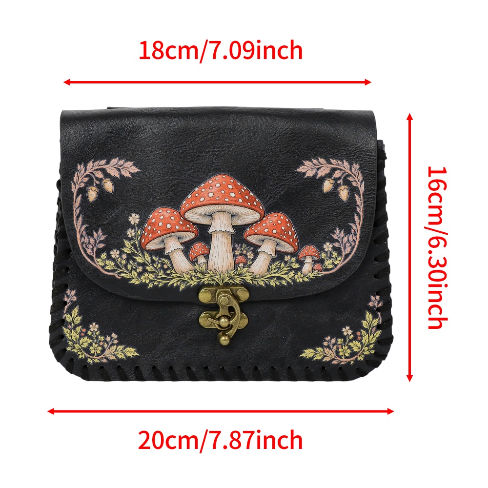 1피스 레드 버섯 프린트 PU 허리 가방 중세 르네상스 - Belt Bag Leather Wide 리뷰 및 가격